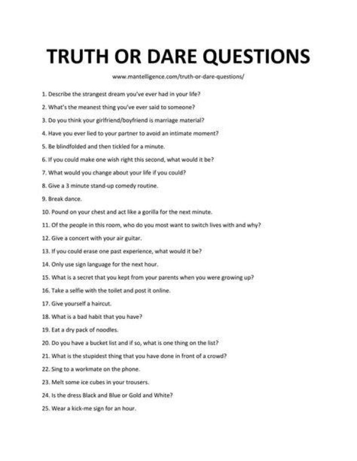 171 Really Good Truth or Dare Questions The only list you'll need!