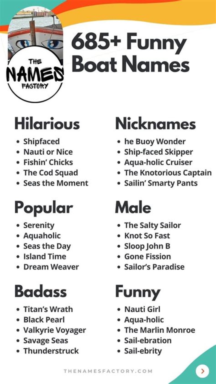 20 Funny Boat Names for People who Love Puns