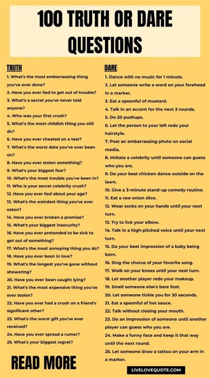 38 Best Truth or Dare Questions Over Text The only list you need. (2023)