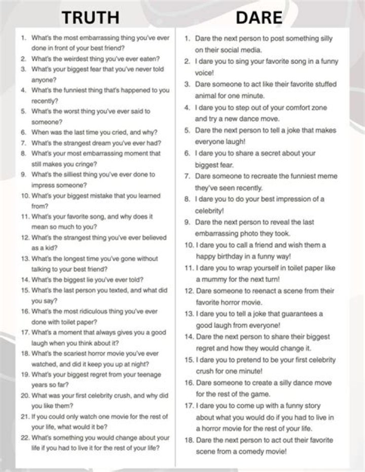 59 Good Truth Questions Fun, and hard to answer.