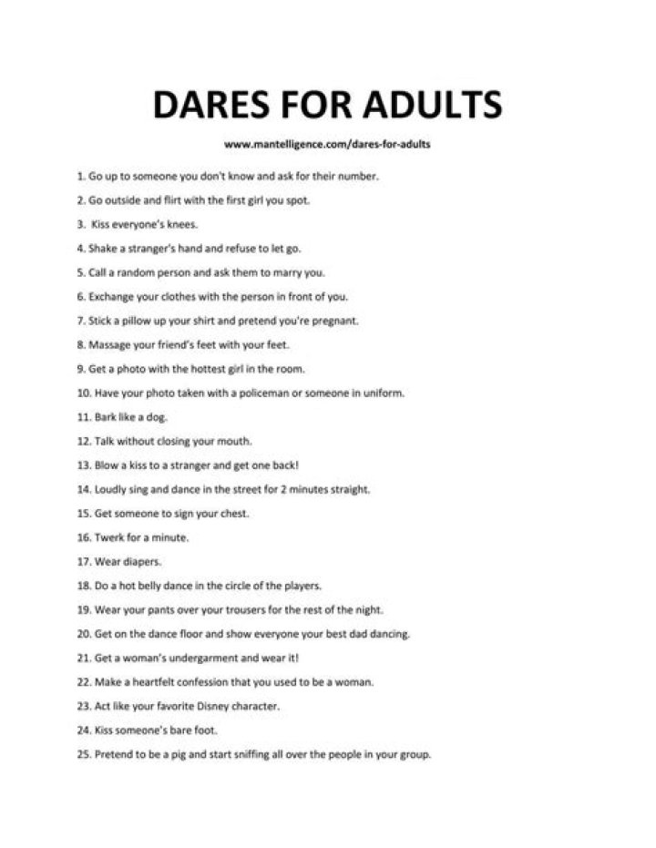 69 Best Dares For Adults Never have dull moments again