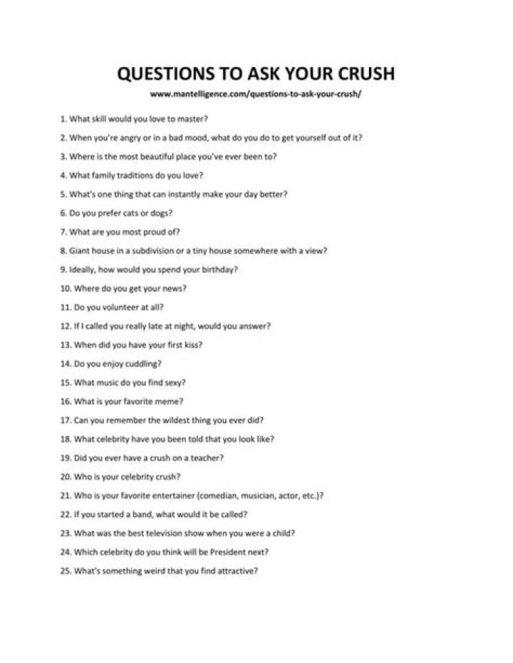 71 Best Questions To Ask Your Crush Get to know her better
