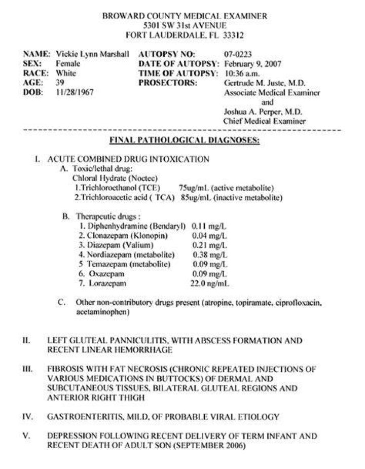 Anna Nicole Smith Autopsy
