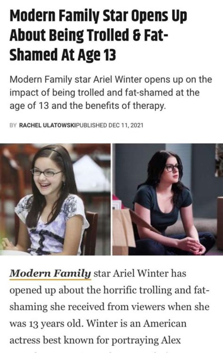 Ariel Winter Weight Gain Before After