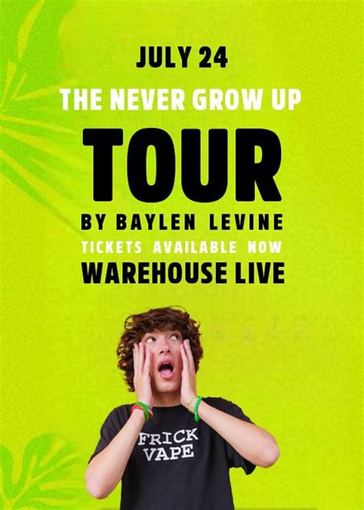 Baylen Levine The Never Grow Up Tour! August 18, 2023 at Hard Rock