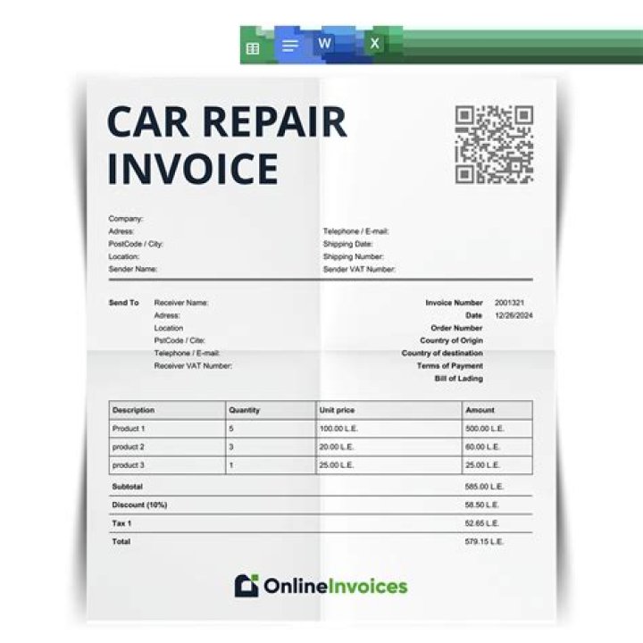 Car Shop Invoice Template Web No Matter How You Help Your Customers Get