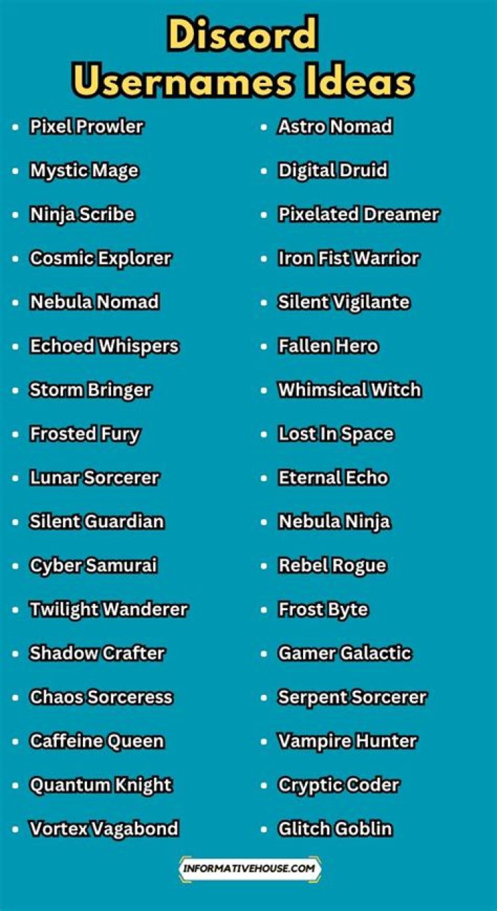 discord names 500 unique, funny and attractive names