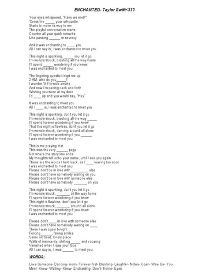 enchanted lyrics by taylor swift Taylor swift enchanted, Taylor swift