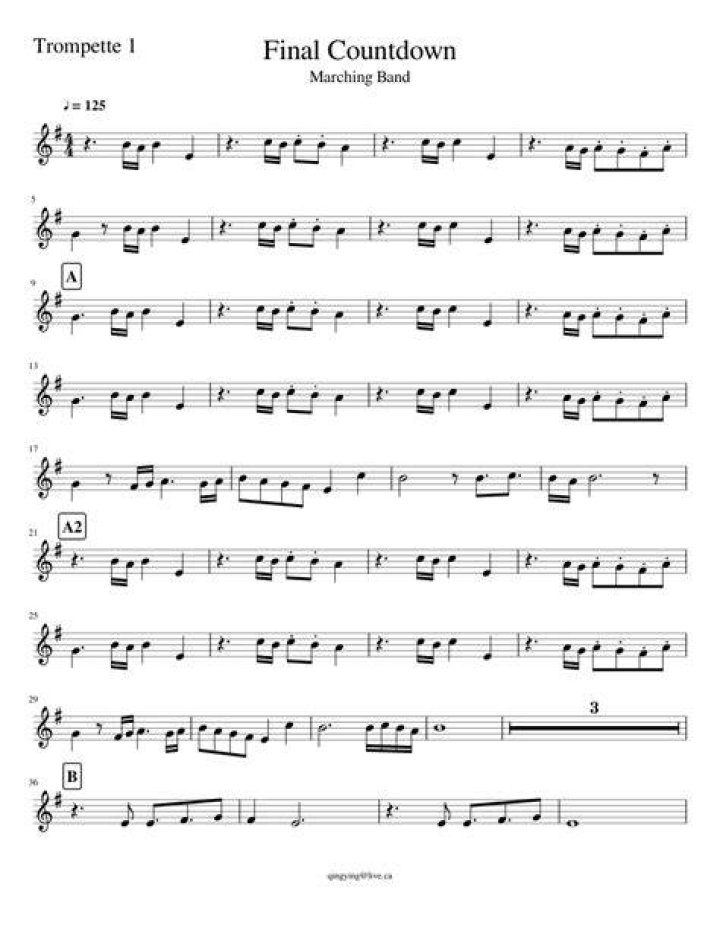 Final Countdown Trompette 1 Sheet music for Trumpet Download free