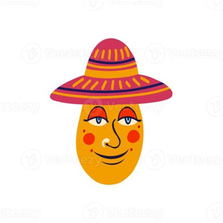 funny kind character in Mexican hat. Strange ugly Halloween character