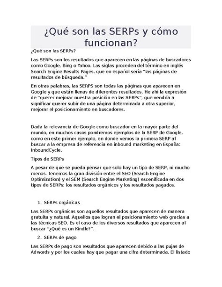 &iquest;Qu&eacute; son los SERPs? Las p&aacute;ginas de resultados del motor de b&uacute;squeda