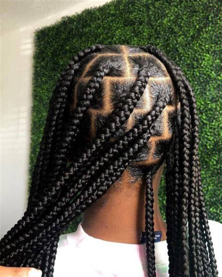 Jumbo size knotless box braids Pretty Braided Hairstyles, Cute Box