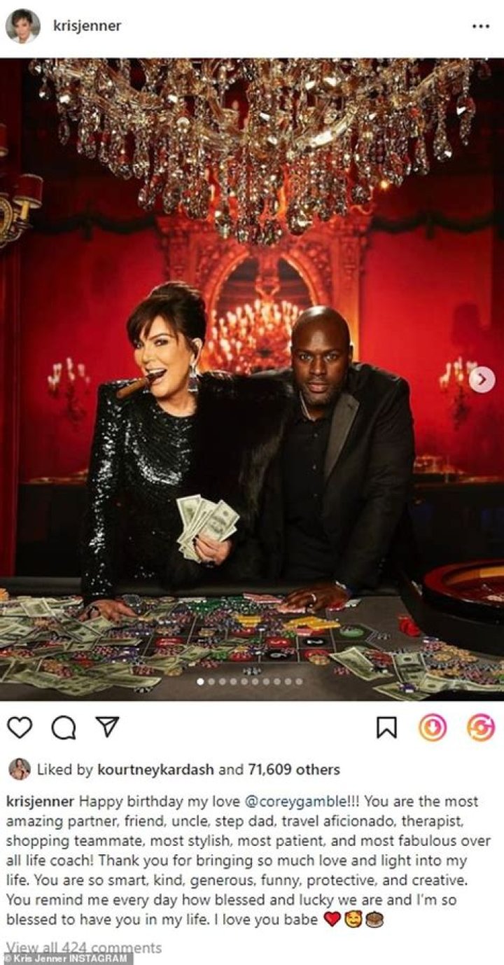 Kris Jenner, 65, wishes longtime beau Corey Gamble a happy 40th