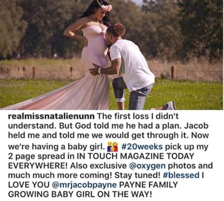 Natalie Nunn is expecting her first child with her husband Jacob Payne
