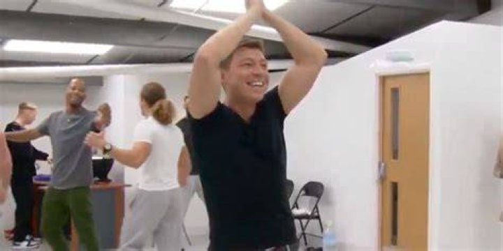 Patrick Christys in final rehearsals before taking part in STRIP SHOW