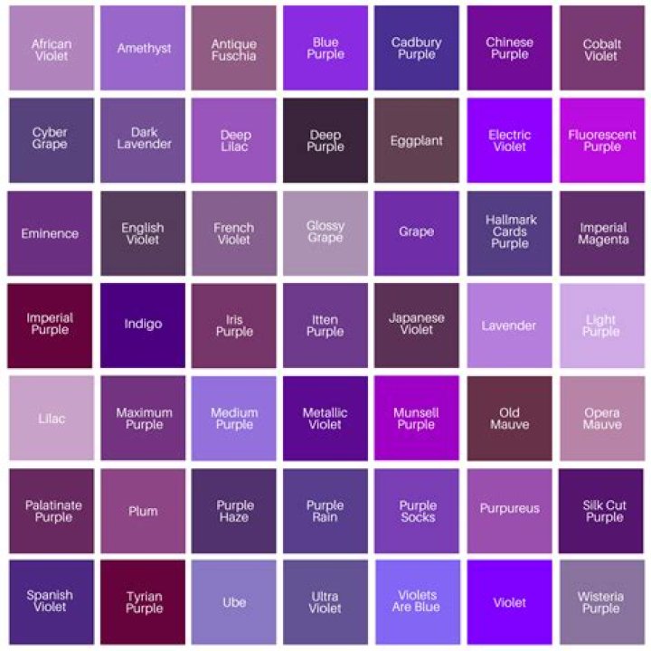 Purple Color Chart