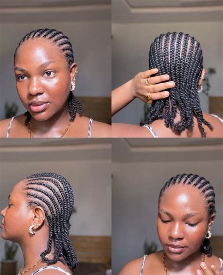 Short Natural Hairstyles Cornrows