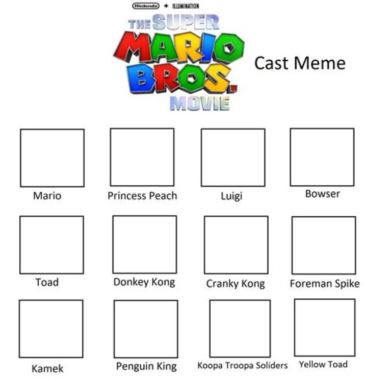 Super Mario Bros cast meme (My Version) by Regina091102 on DeviantArt