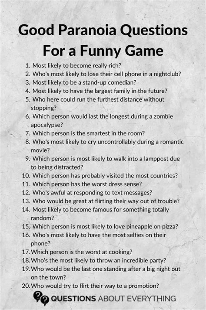 Top 100 flirty, funny paranoia questions to give good vibes for your game