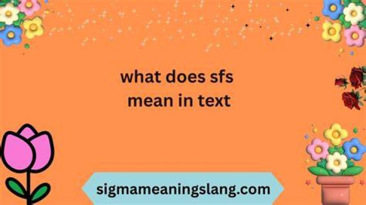what does sfs mean in text YouTube